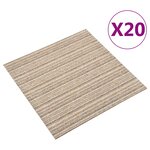 vidaXL Tapis 20 Pièces Beige rayé 50 x 50 cm 100  Polypropylène