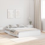 vidaXL Cadre de lit avec rangement avec tête de lit Blanc 140 x 190 cm
