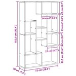 vidaXL Bibliothèque chêne artisanal 72 x 20 x 120 cm Bois d'ingénierie