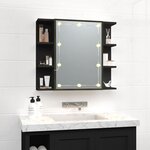 vidaXL Armoire à miroir avec LED noir 70x16 5x60 cm