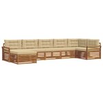 vidaXL Ensemble de canapés d'extérieur 7 pc Naturel et Beige