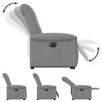 vidaXL Fauteuil inclinable électrique gris clair tissu