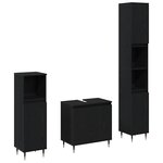 vidaXL Ensemble de mobilier de salle de bain 3 Pièces Chêne noir