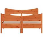 vidaXL Cadre de lit sans matelas cire marron 135x190cm bois pin massif