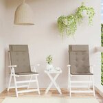 vidaXL Coussins de chaise à dossier haut lot de 2 taupe tissu oxford