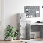 vidaXL Meuble de Rangement Gris béton 31 5 x 32 x 124 cm