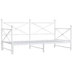 vidaXL Lit de jour avec lit gigogne sans matelas blanc 107x203cm acier