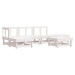 vidaXL Salon de jardin 6 Pièces Blanc Bois de pin massif