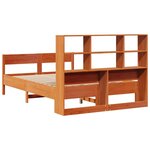 vidaXL Lit bibliothèque sans matelas cire marron 150x200 cm pin massif