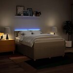 vidaXL Sommier à lattes de lit avec matelas Crème 140x190 cm Tissu