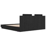 vidaXL Cadre de lit avec tête de lit Chêne noir 180 x 200 cm