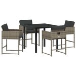 vidaXL Ensemble de salle à manger pour jardin 5 Pièces Gris Poly rotin