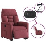 vidaXL Fauteuil inclinable électrique rouge bordeaux tissu