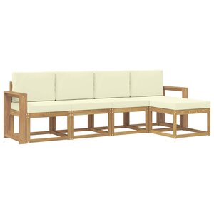 vidaXL Ensemble de canapés d'extérieur 5 Pièces Blanc et crème