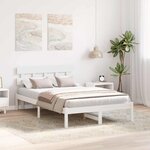vidaXL Cadre de lit Blanc 140 x 190 cm Bois de pin massif