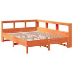 vidaXL Lit bibliothèque sans matelas cire marron 160x200 cm pin massif