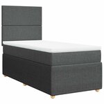 vidaXL Sommier à lattes de lit et matelas Gris foncé 90x190 cm Tissu