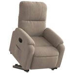 vidaXL Fauteuil inclinable électrique taupe tissu microfibre