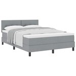 vidaXL Lit à ressorts avec matelas Gris clair 160 x 200 cm tissu