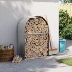 vidaXL Porte-bûches gris clair 80x45x120 cm acier galvanisé