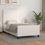 vidaXL Cadre de lit avec tête de lit Blanc 90x190 cm Similicuir