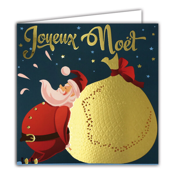 Carte Joyeux Noël avec Enveloppe Blanche 15x15cm