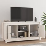 vidaXL Meuble TV Blanc 103x36 5x52 cm Bois de pin massif