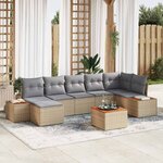 vidaXL Ensemble de canapé de jardin 8 Pièces beige et gris clair