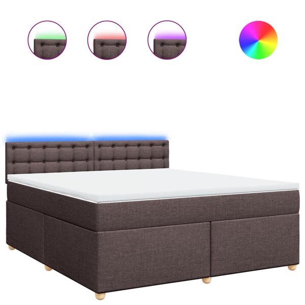 vidaXL Sommier à lattes de lit avec matelas Marron foncé 180x200 cm