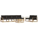 vidaXL Ensemble de canapés d'extérieur 7 pc Blanc et noir