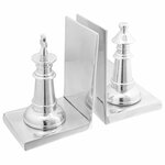 vidaXL Serre-livres 2 Pièces Argent 11 x 12 x 19.5 cm Aluminium