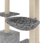 vidaXL Arbre à chat avec griffoirs en sisal Gris clair 142 cm