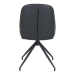 Chaise de salle à manger pivotante noire en tissu avec pieds noirs