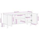vidaXL Meuble TV 105x33x46 cm en bois massif de manguier