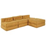 vidaXL Unité de canapé modulaire 4 Pièces Jaune Tissu