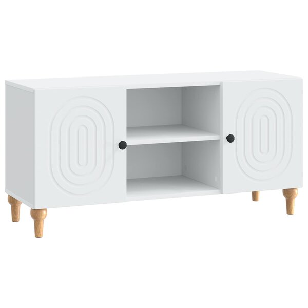 vidaXL Meuble TV Blanc 102 x 34 5 x 50 cm Bois d'ingénierie