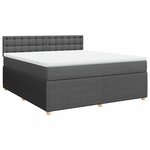 vidaXL Sommier à lattes de lit avec matelas Gris foncé 180x200cm Tissu