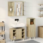 vidaXL Ensemble de meubles de salle de bain 3 Pièces chêne sonoma