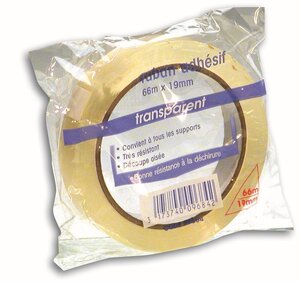Rouleau adhésif transparent 19mmx66m sous sachet SIGN