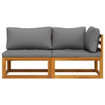 vidaXL Ensemble de canapés 2Pièces avec coussins gris foncé Acacia solide