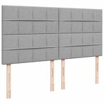 vidaXL Sommier à lattes de lit avec matelas Gris clair 180x200cm Tissu