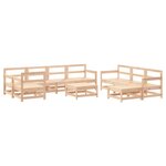 vidaXL Salon de jardin 10 Pièces avec coussins bois massif