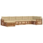 vidaXL Ensemble de canapés d'extérieur 7 pc Naturel et Beige