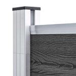 vidaXL Ensemble de panneau de clôture WPC 1311x(105-186) cm Noir