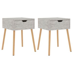 vidaXL Tables de chevet 2 Pièces Gris béton 40x40x56 cm Bois d'ingénierie