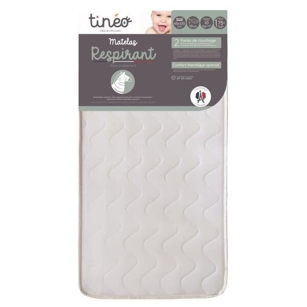 Matelas - Tissu - 60 x 120 - 10 cm - Respirant - TINEO