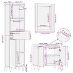vidaXL Ensemble de meubles de salle de bain 3 Pièces bois manguier massif