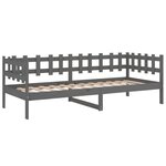 vidaXL Lit de jour Gris 80x200 cm Bois de pin massif