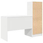 vidaXL Bureau avec rangement Bois aggloméré blanc