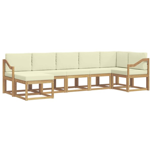 vidaXL Ensemble de canapés d'extérieur 7 pc Blanc et crème Polyester